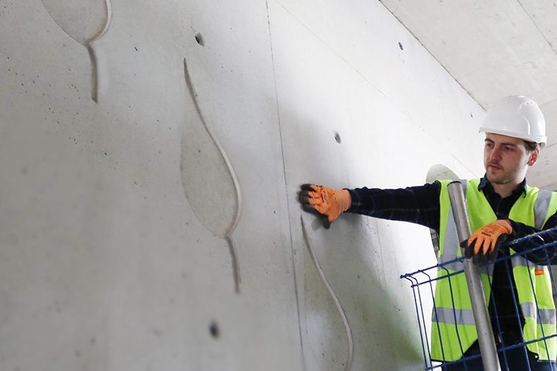 Skilled workman working on internal finishes