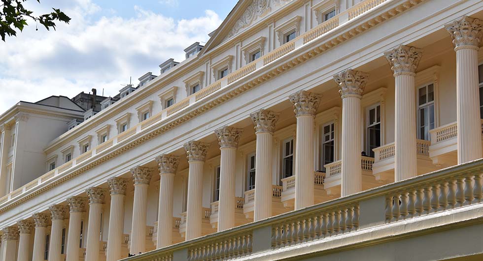 Historic London building in sunshine